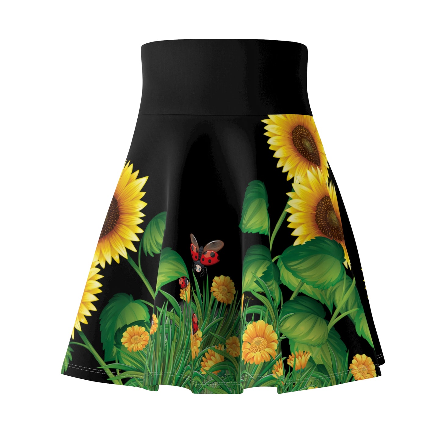 Women's Skater Skirt (AOP) - Sunflowers