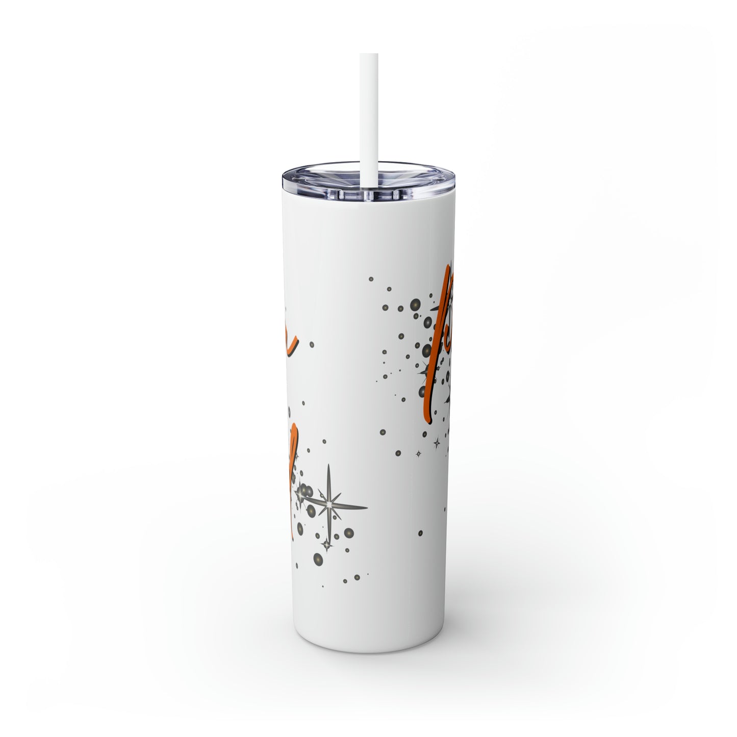 Skinny Tumbler with Straw, 20oz - Pumpkin Spiced