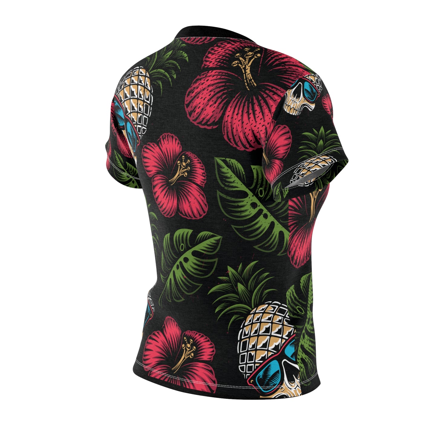 Women's Cut & Sew Tee (AOP) - Tropical Skull