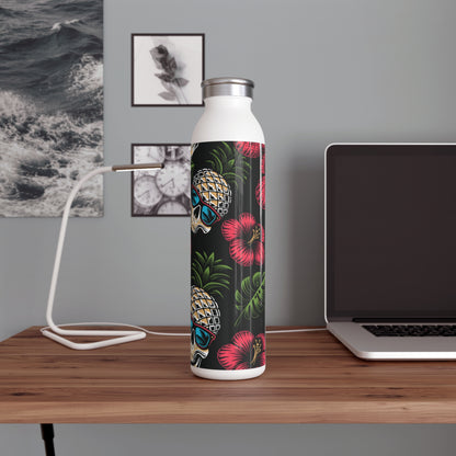 Slim Water Bottle -Tropical Skull