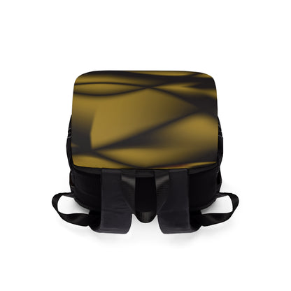 Unisex Casual Shoulder Backpack - Gold Gradient