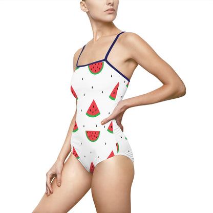 Women's One-piece Swimsuit (AOP) - Watermelons