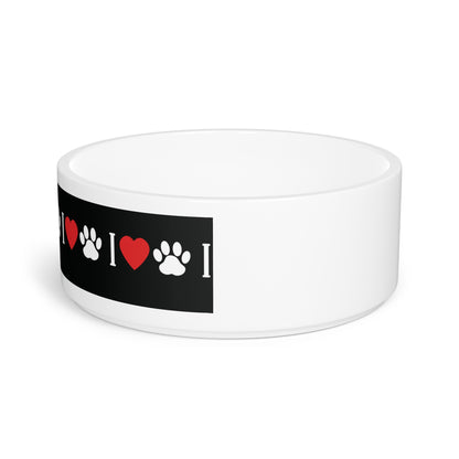 Pet Bowl - I Love Paw (Black)