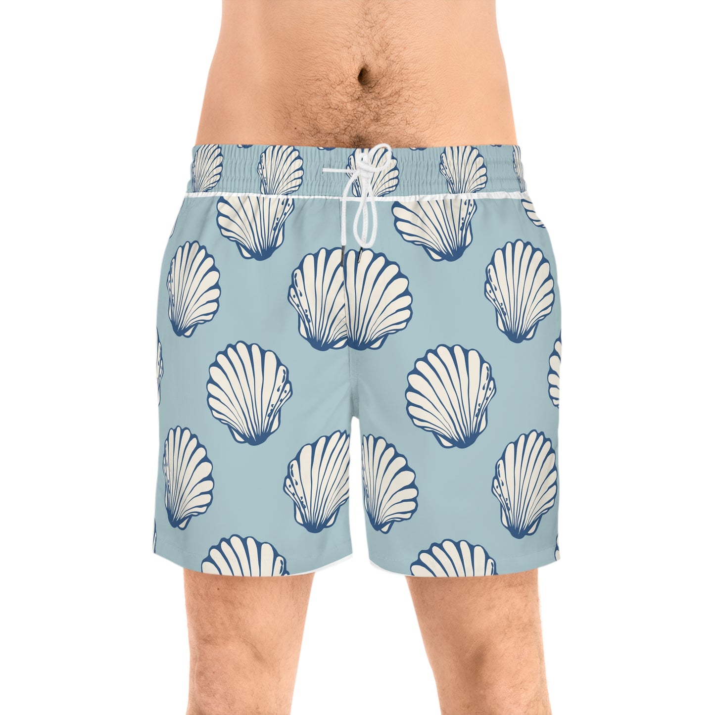 Men's Mid-Length Swim Shorts (AOP) - Seashell