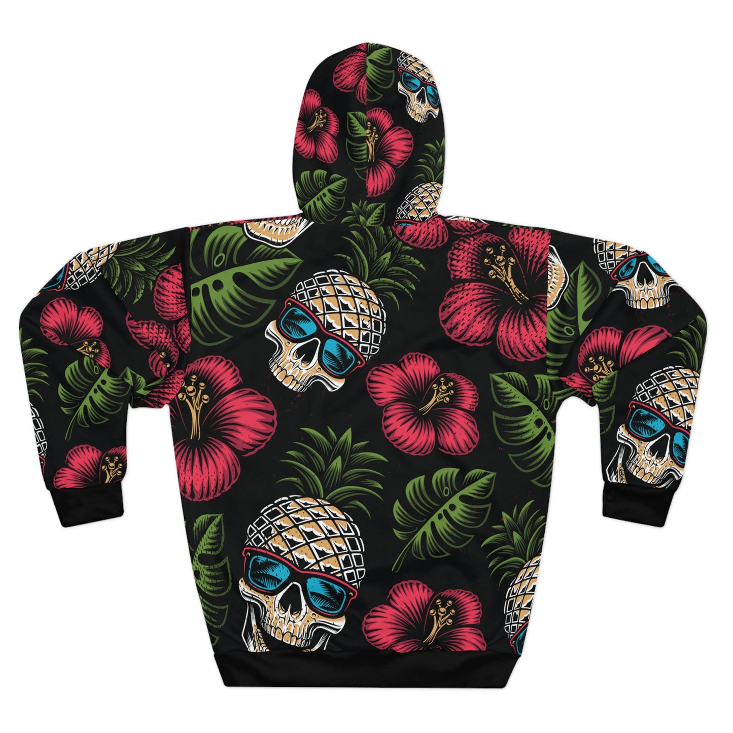 Unisex Pullover Hoodie (AOP) - Tropical Skull