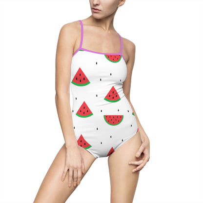 Women's One-piece Swimsuit (AOP) - Watermelons