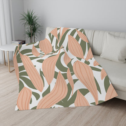 Sherpa Blanket - Leaves