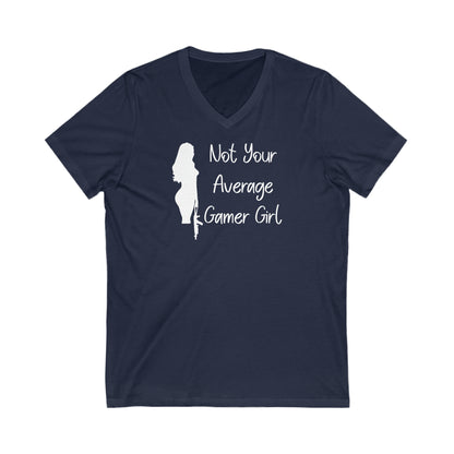 Unisex Jersey Short Sleeve V-Neck Tee  -Gamer Girl