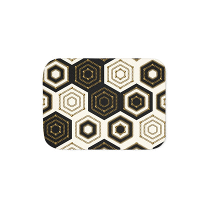 Sherpa Blanket, Two Colors - Black/Gold Hex