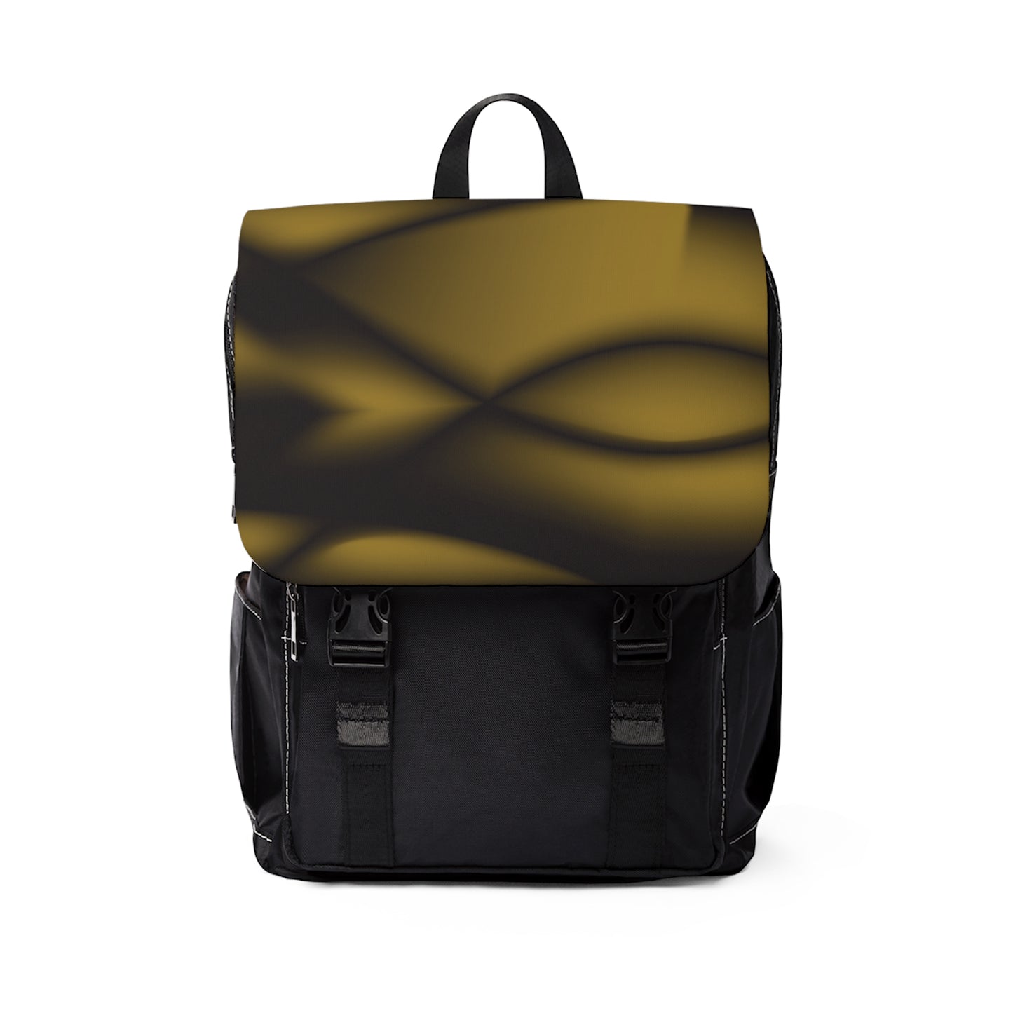 Unisex Casual Shoulder Backpack - Gold Gradient