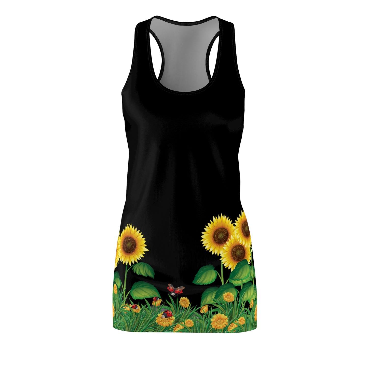 Women's Cut & Sew Racerback Dress (AOP) - Sunflowers