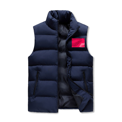 Mens Warm Stand Collar Zip Up Puffer Vest