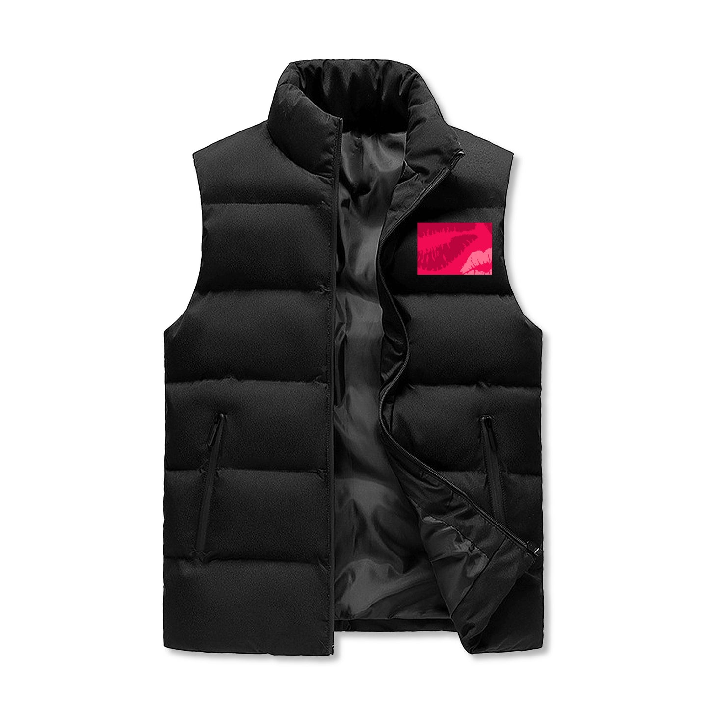 Mens Warm Stand Collar Zip Up Puffer Vest