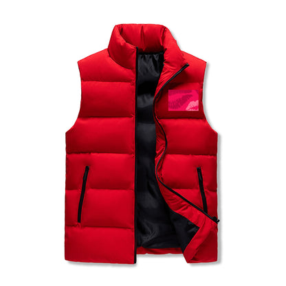 Mens Warm Stand Collar Zip Up Puffer Vest