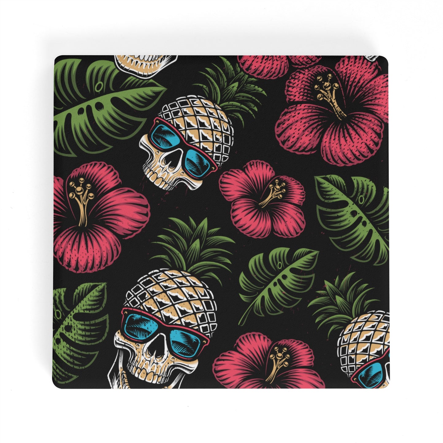 Square Ceramic Coasters - Tropical Skulls