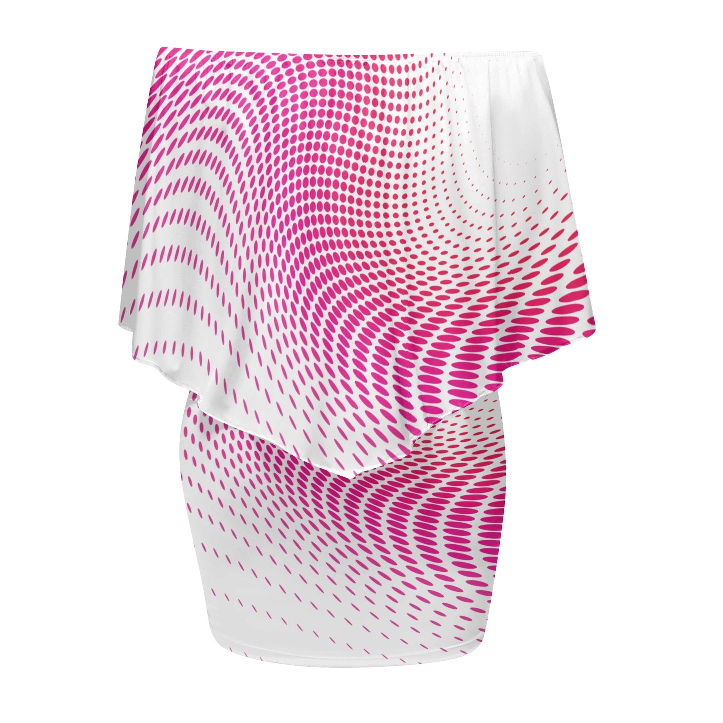 Womens Off-the-shoulder Tube Dress - Pink Vortex