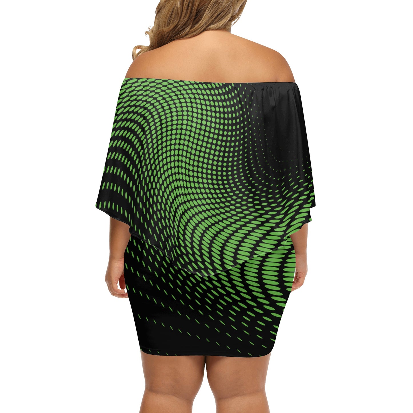 Womens Off-the-shoulder Tube Dress - Green Vortex