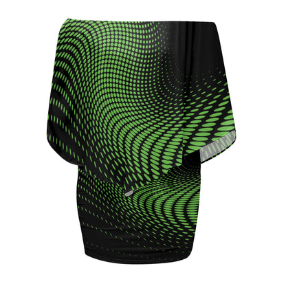 Womens Off-the-shoulder Tube Dress - Green Vortex