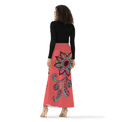 Womens Full Length Skirt - Floral Pattern