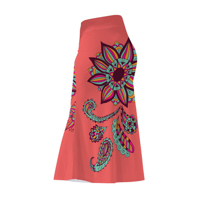 Womens Full Length Skirt - Floral Pattern