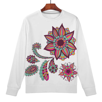 Womens All Over Print Sweater - Floral Design