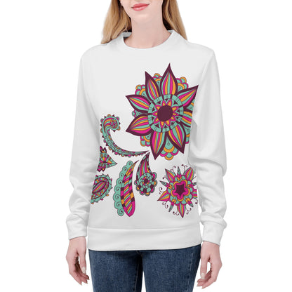 Womens All Over Print Sweater - Floral Design