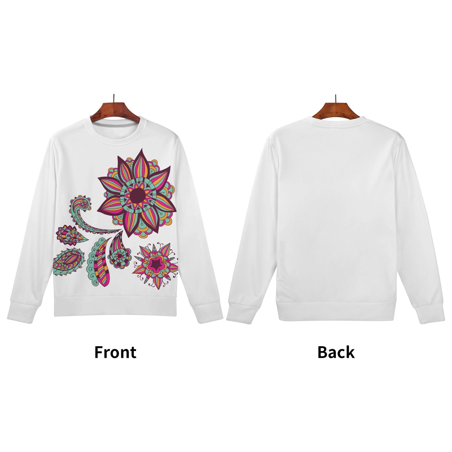 Womens All Over Print Sweater - Floral Design