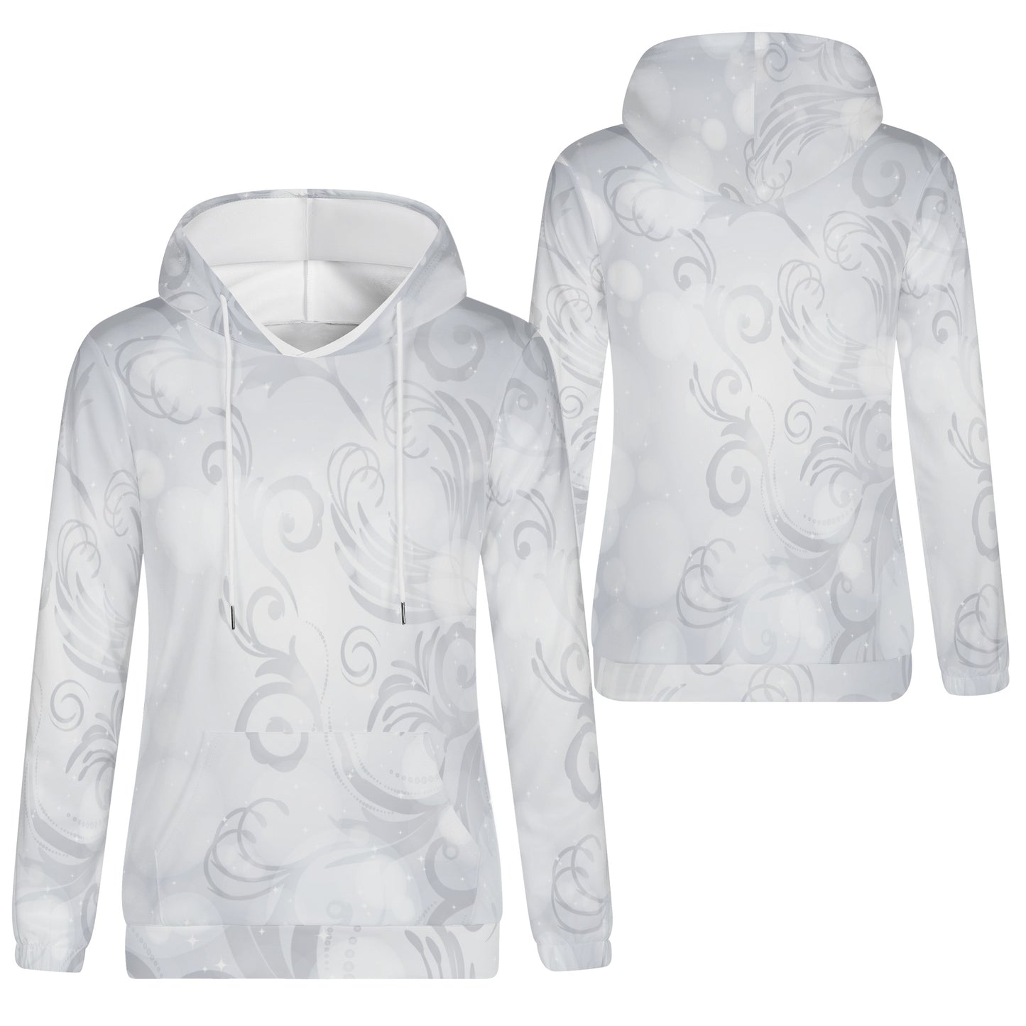 Womens Lightweight All Over Printing Hoodie Sweatshirt - Grey Swirl