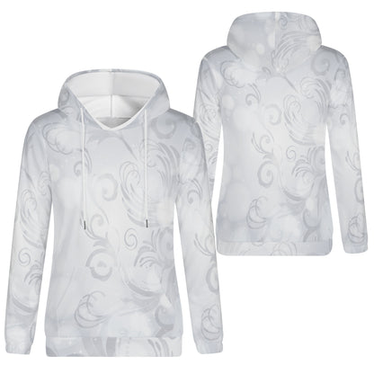 Womens Lightweight All Over Printing Hoodie Sweatshirt - Grey Swirl