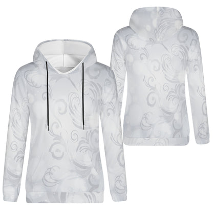 Womens Lightweight All Over Printing Hoodie Sweatshirt - Grey Swirl