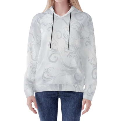 Womens Lightweight All Over Printing Hoodie Sweatshirt - Grey Swirl