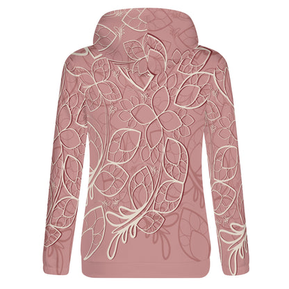 Womens Lightweight Zipper Jumper Sweatshirt Hoodie- Floral Lace