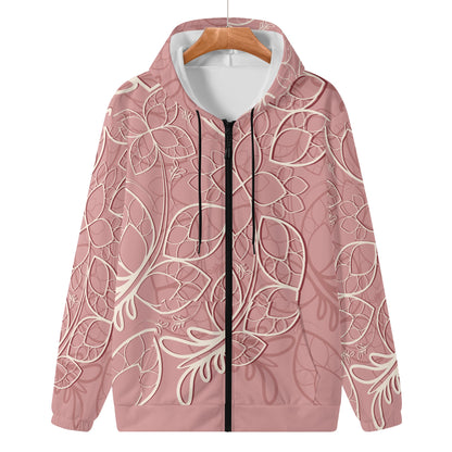 Womens Lightweight Zipper Jumper Sweatshirt Hoodie- Floral Lace