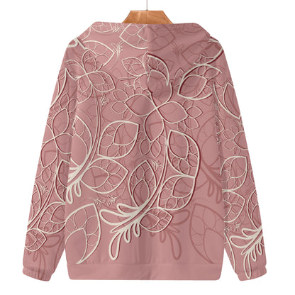 Womens Lightweight Zipper Jumper Sweatshirt Hoodie- Floral Lace