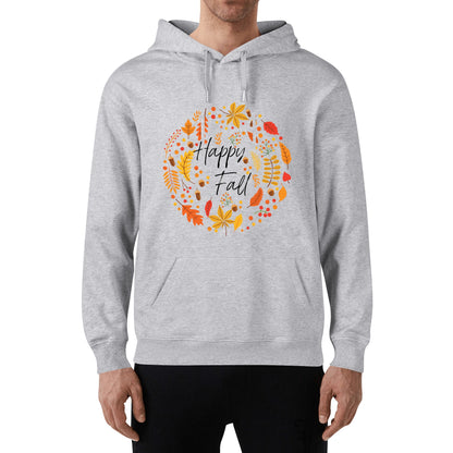 Front & Back Printing Adult Cotton Hoodie - Happy Fall