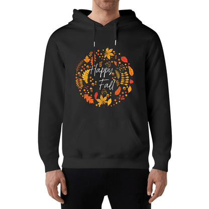 Front & Back Printing Adult Cotton Hoodie - Happy Fall