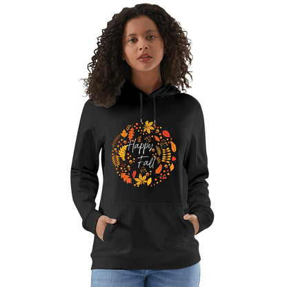 Front & Back Printing Adult Cotton Hoodie - Happy Fall