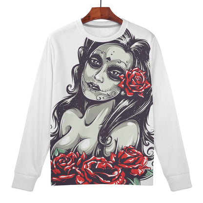 Womens All Over Print Sweater - Day of the Dead Girl