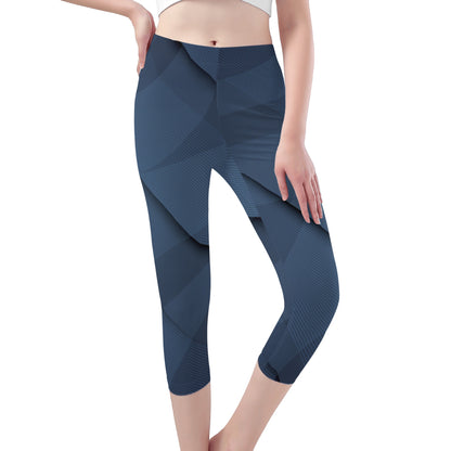 Womens Capris - Blue line