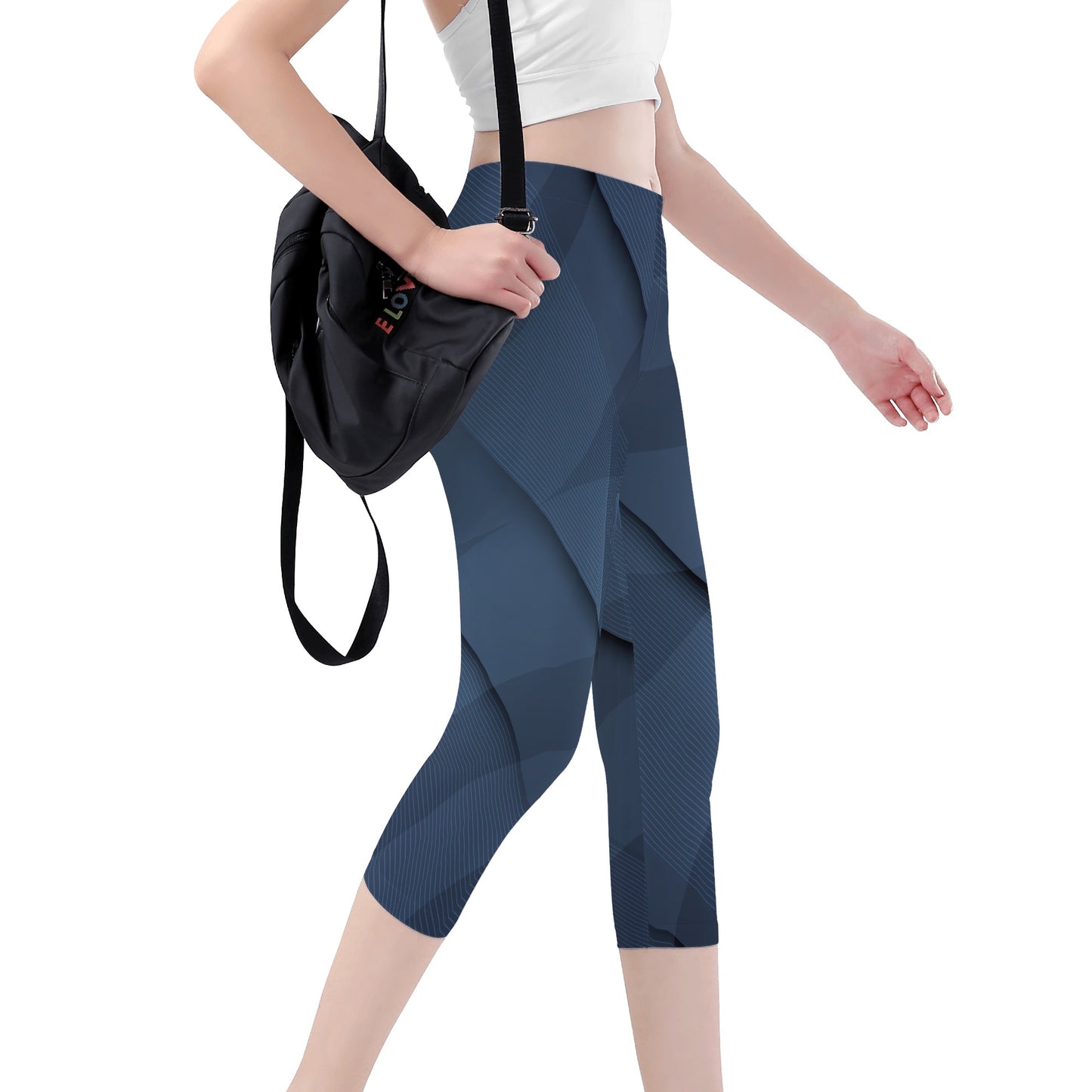 Womens Capris - Blue line