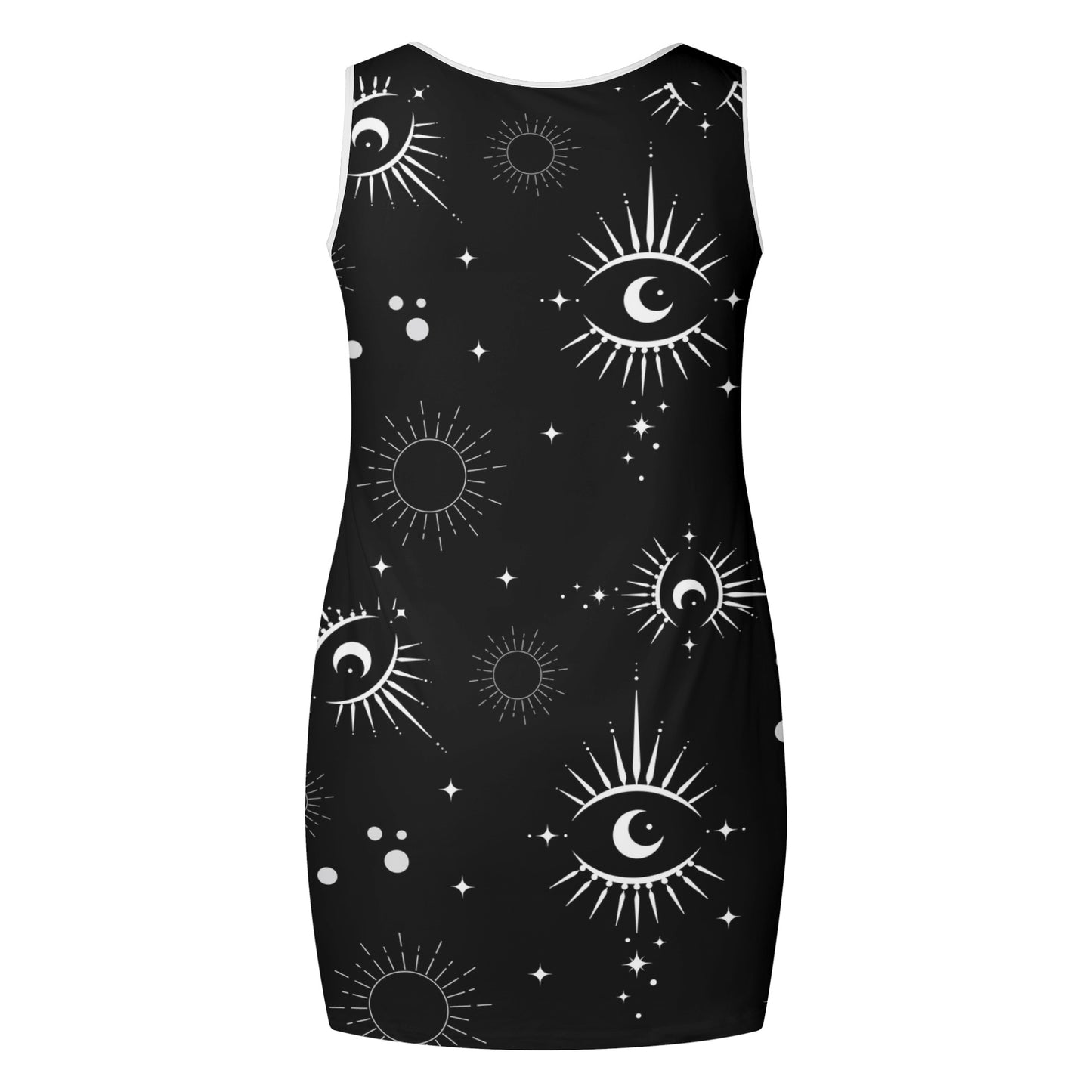 Womens Elegant Sleeveless Mini Dress - Mystical Eyes