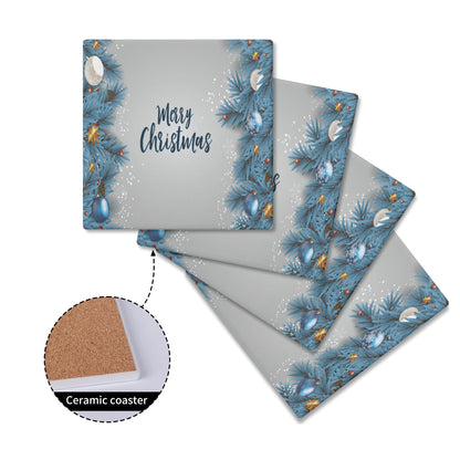 Square Ceramic Coasters - Merry Christmas