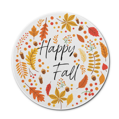 Round Ceramic Coasters - Happy Fall