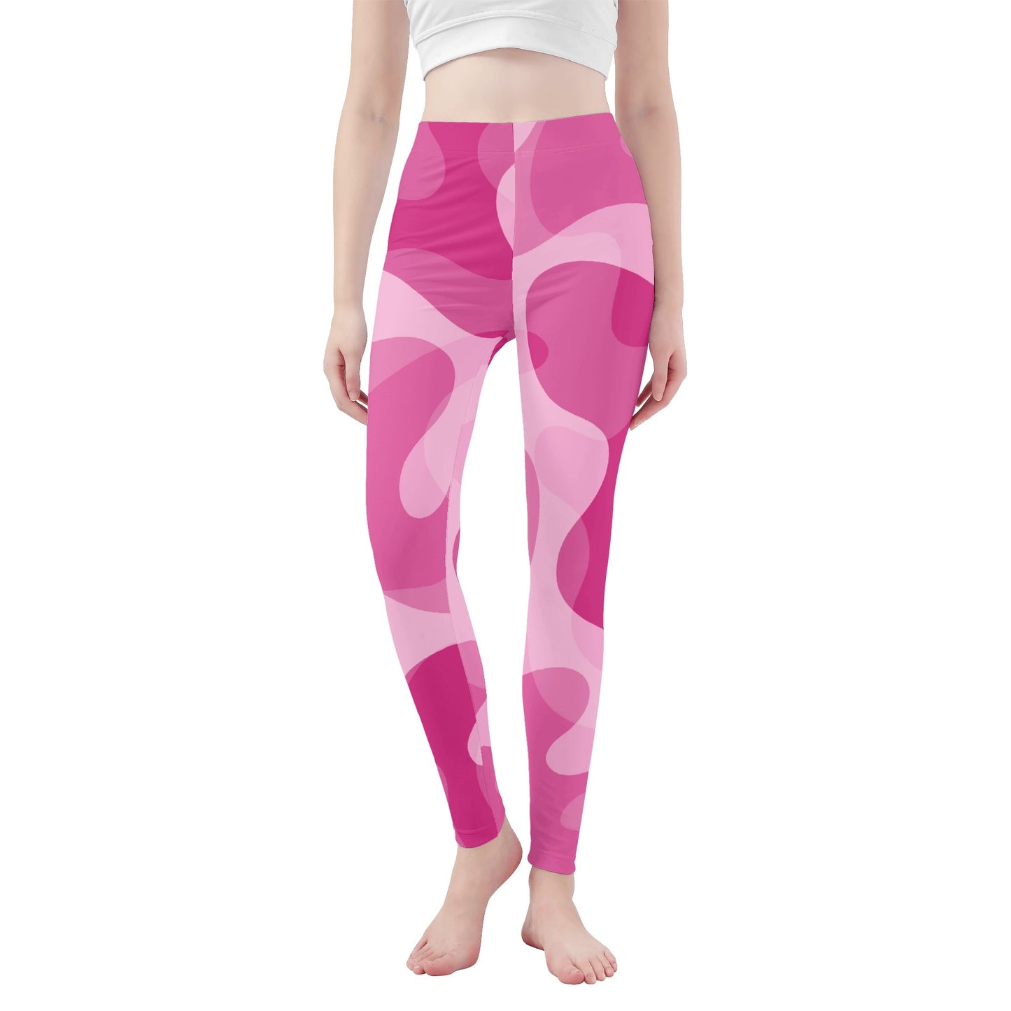 Womens Leggings - Pink Swirl