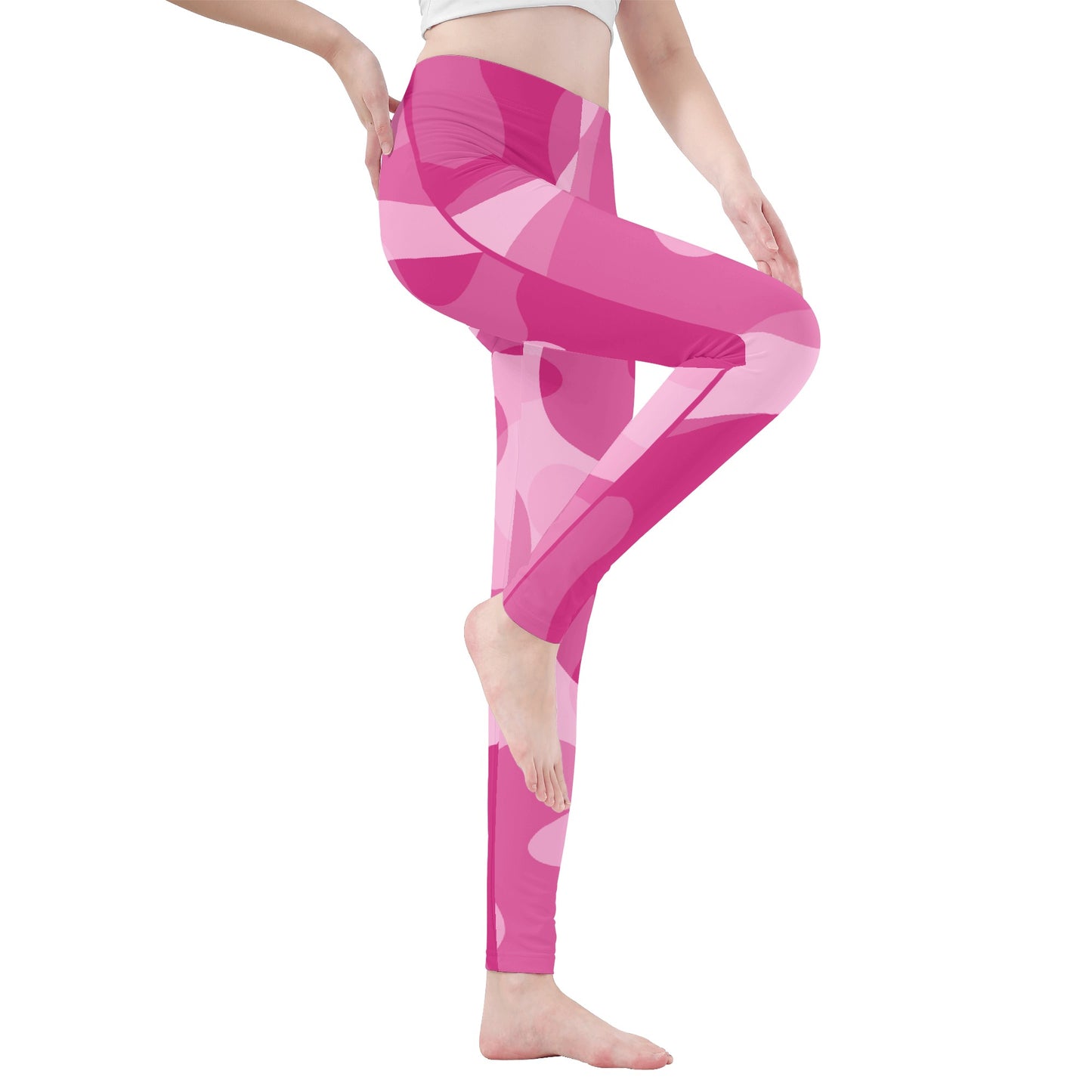 Womens Leggings - Pink Swirl