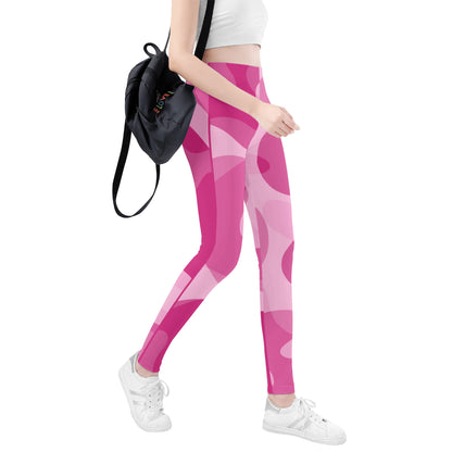 Womens Leggings - Pink Swirl