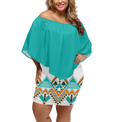 Womens Off-the-shoulder Tube Dress - Aztec2