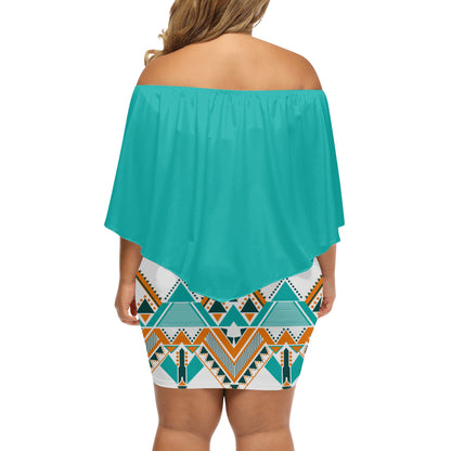 Womens Off-the-shoulder Tube Dress - Aztec2