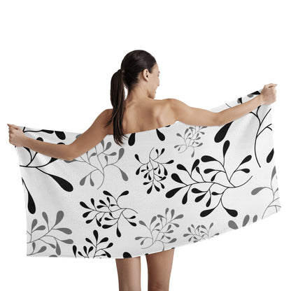 Bath Towel- Black Leaf