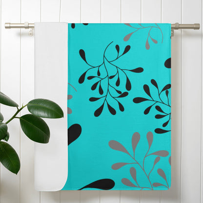 Bath Towel - Teal Leaf